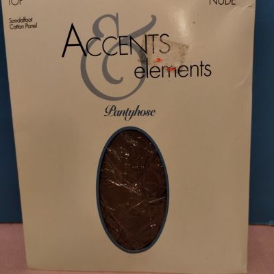 Accents Elements Shopko Pantyhose Tall Nude Control Top Sandalfoot Cotton Panel